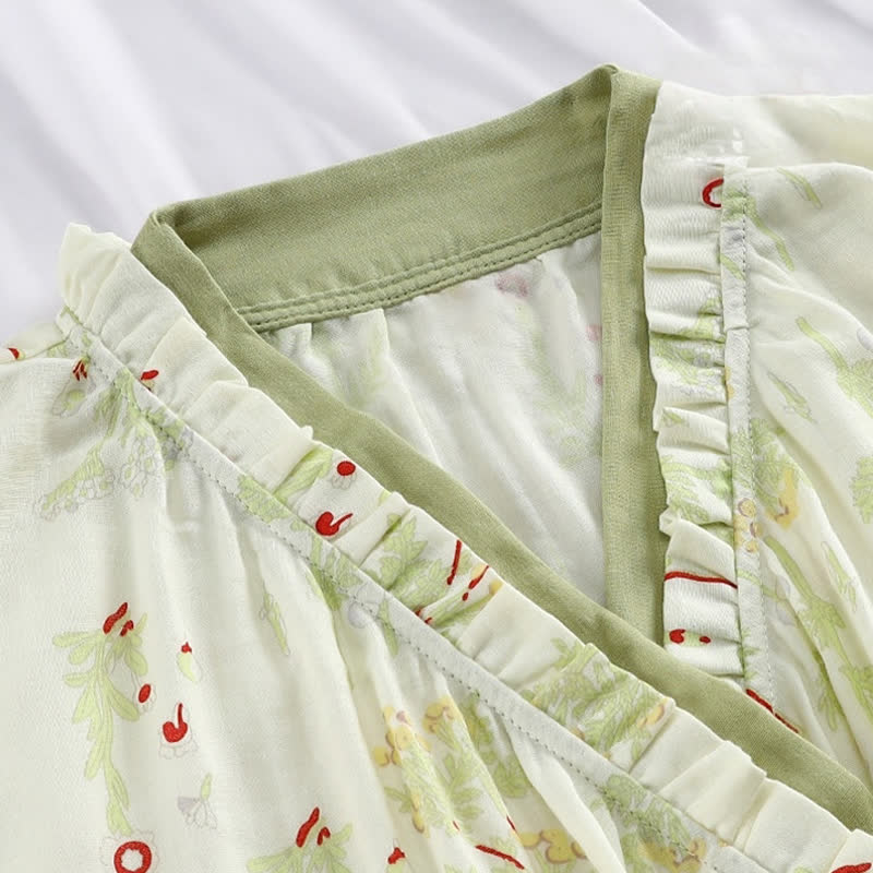 Long-sleeved Cotton Gauze Kimono Nightdress - image 1