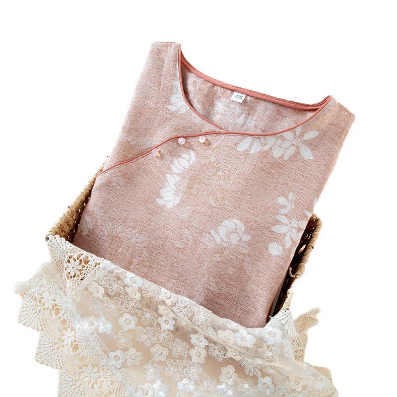 Yarn-dyed Cotton Vintage Jacquard Bead Button Loungewear
