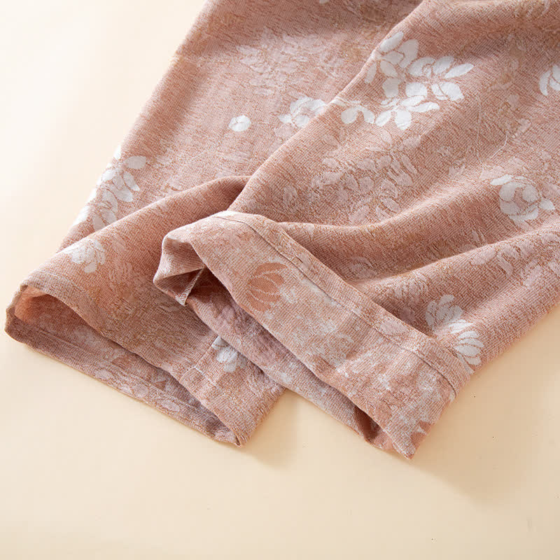 Yarn-dyed Cotton Vintage Jacquard Bead Button Loungewear