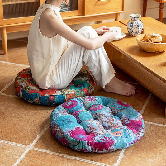 Bohemian Floral Decorative Comfy Floor Cushion