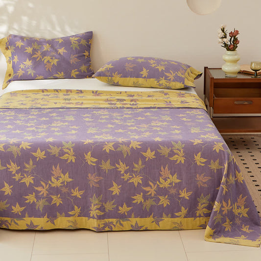Maple Leaf Cotton Double-layer Yarn-dyed Jacquard Reversible Coverlet