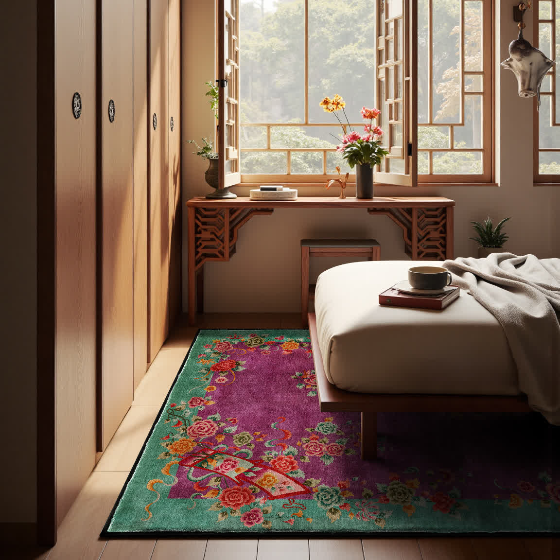 Vintage Rose Soft Washable Anti-slip Area Rug