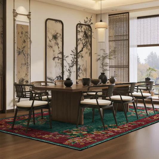 Anti-slip Elegant Floral Soft Washable Area Rug