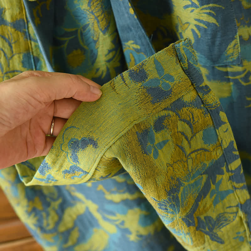 Pastoral Cotton Double-layer Gauze Yarn-dyed Jacquard Bathrobe