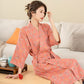 Floral Cotton Double-layer Gauze Yarn-dyed Jacquard Bathrobe