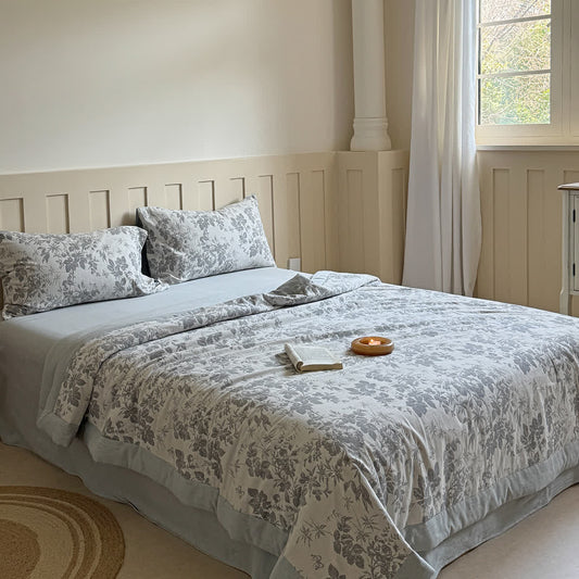 Elegant Plant Cotton Yarn-dyed Jacquard Summer Quilt