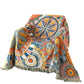Artistic Floral Cotton Gauze Tassel Reversible Quilt