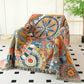 Artistic Floral Cotton Gauze Tassel Reversible Quilt