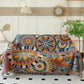 Artistic Floral Cotton Gauze Tassel Reversible Quilt