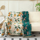 Lemon Print Cotton Gauze Tassel Reversible Quilt