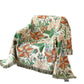 Floral Leaf Cotton Gauze Tassel Reversible Quilt