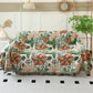 Floral Leaf Cotton Gauze Tassel Reversible Quilt