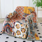 Ethnic Style Floral Plant Cotton Gauze Reversible Quilt