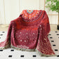 Ethnic Red Cotton Gauze Reversible Blanket