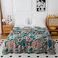 Plant Print Cotton Gauze Reversible Blanket