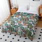 Plant Print Cotton Gauze Reversible Blanket