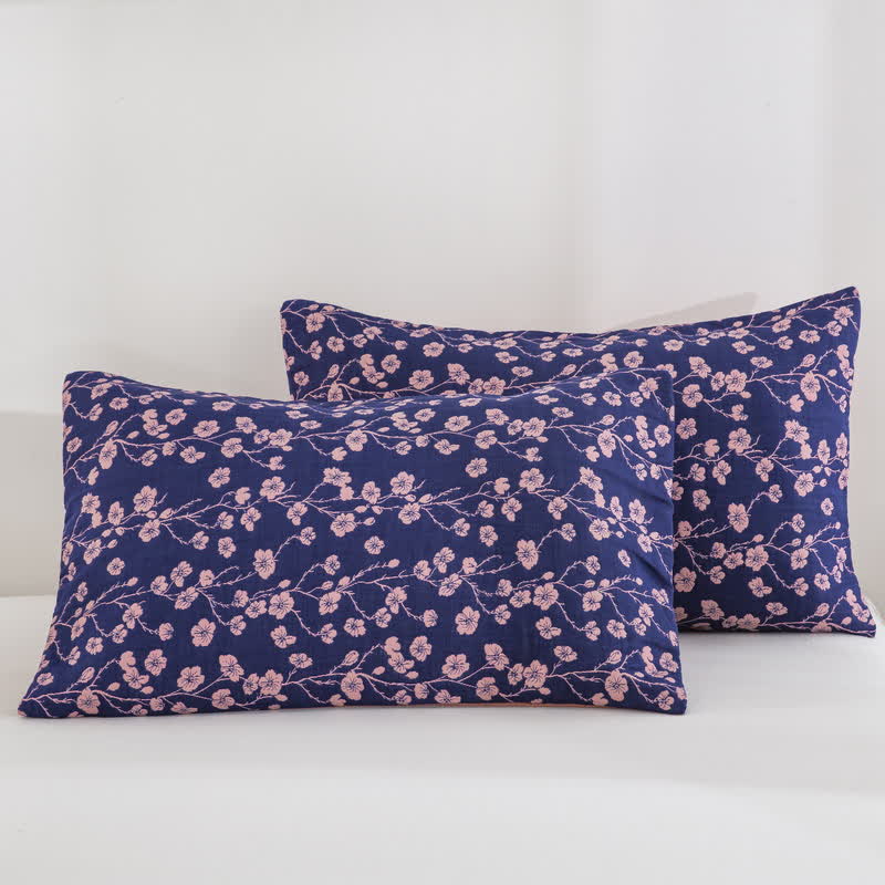 Pastoral Floral Cotton Gauze Jacquard Reversible Quilt - image 4