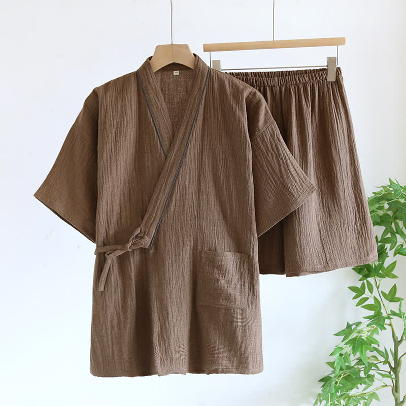 Unisex Cotton Gauze Kimono Pajama Set