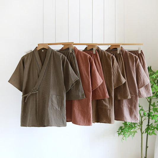 Unisex Cotton Gauze Kimono Pajama Set