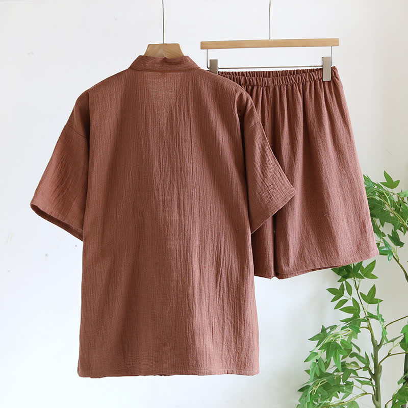 Unisex Cotton Gauze Kimono Pajama Set