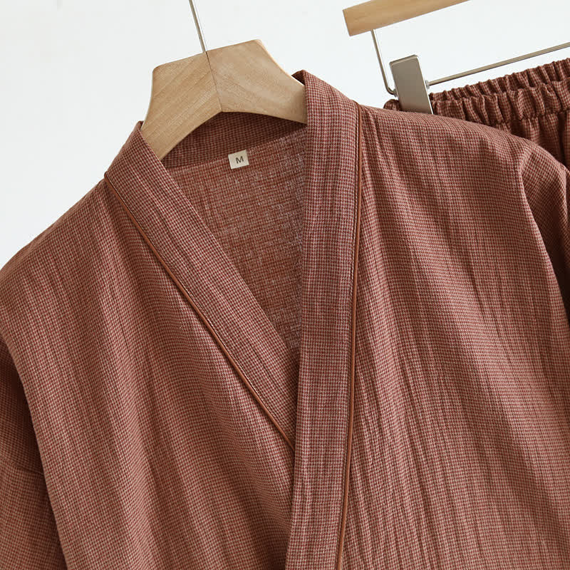 Unisex Cotton Gauze Kimono Pajama Set
