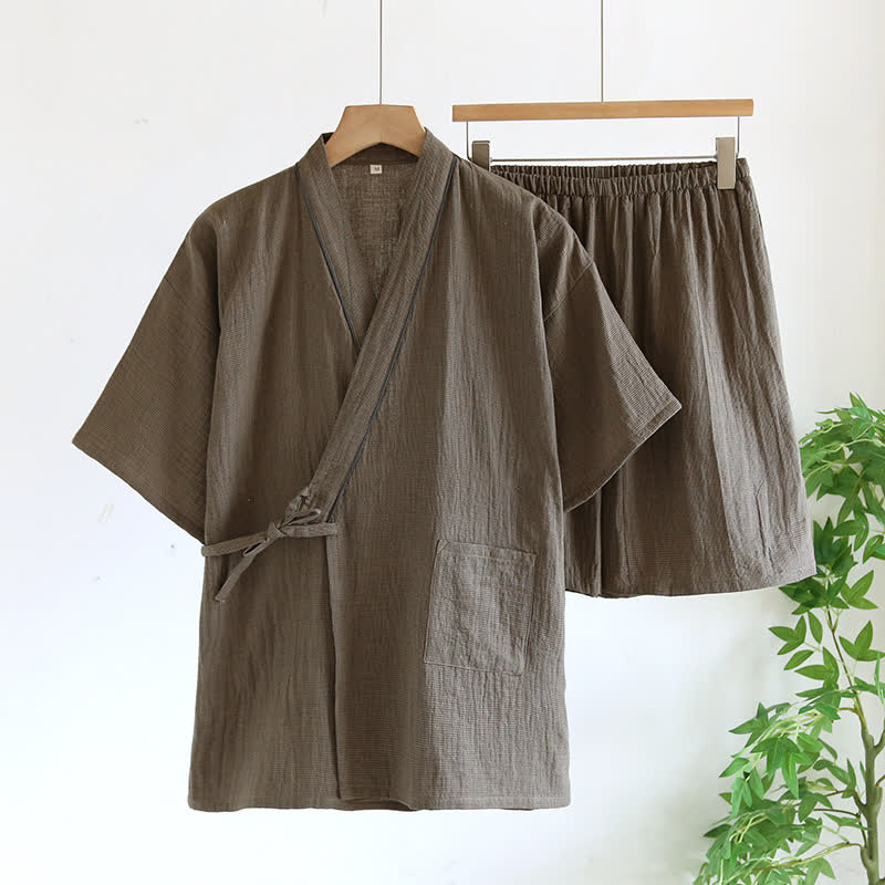 Unisex Cotton Gauze Kimono Pajama Set