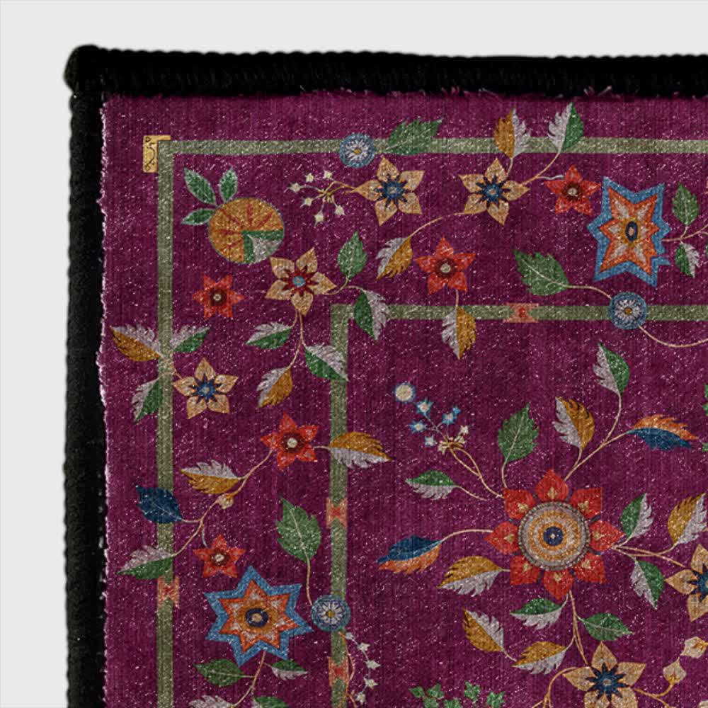 Retro Floral Foldable Indoor Outdoor Rug