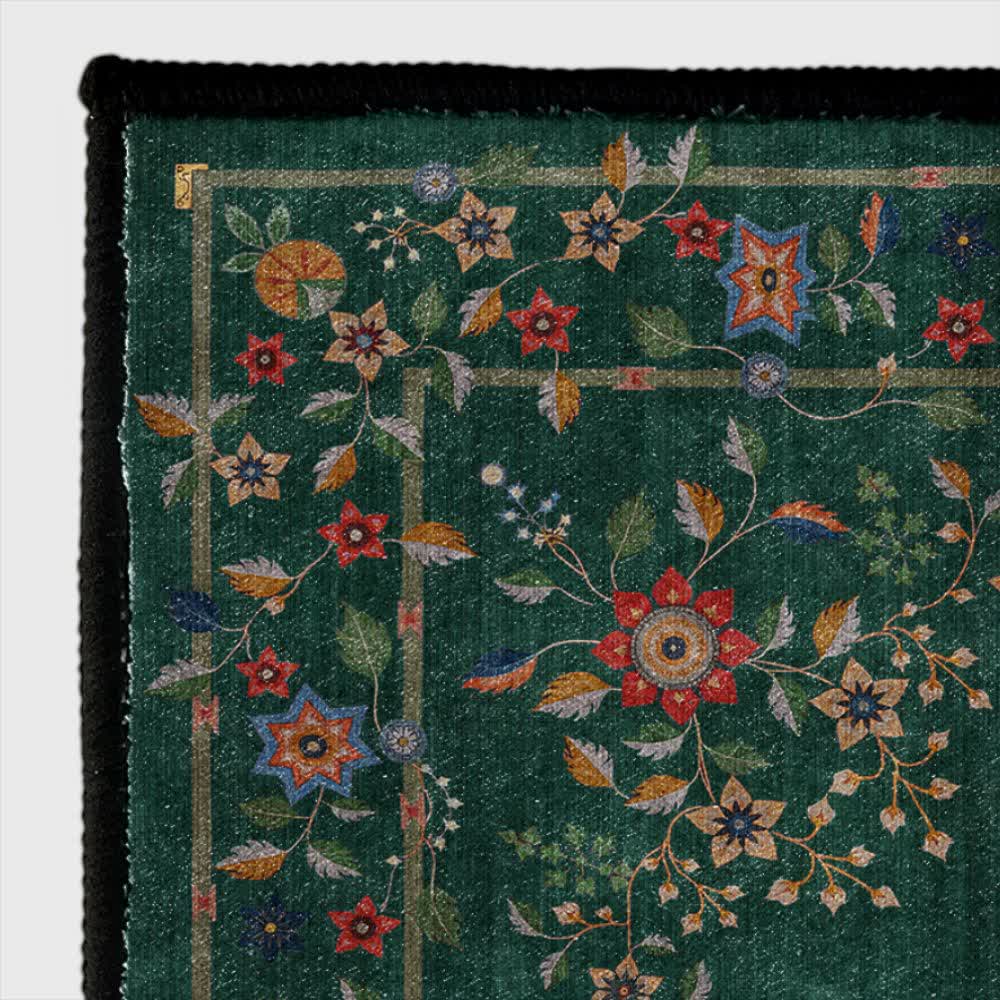 Retro Floral Foldable Indoor Outdoor Rug