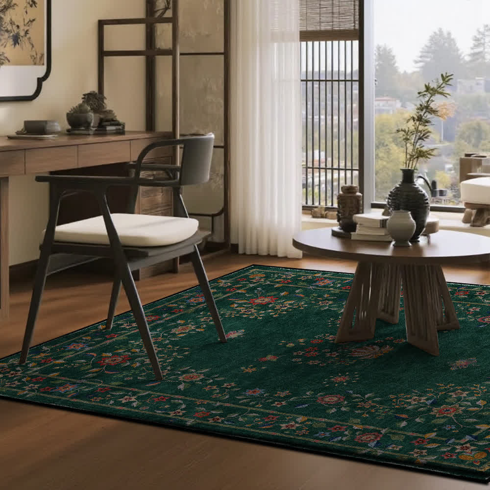 Retro Floral Foldable Indoor Outdoor Rug