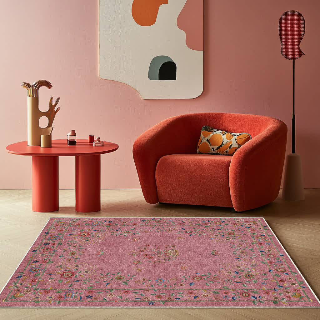 Retro Floral Foldable Indoor Outdoor Rug