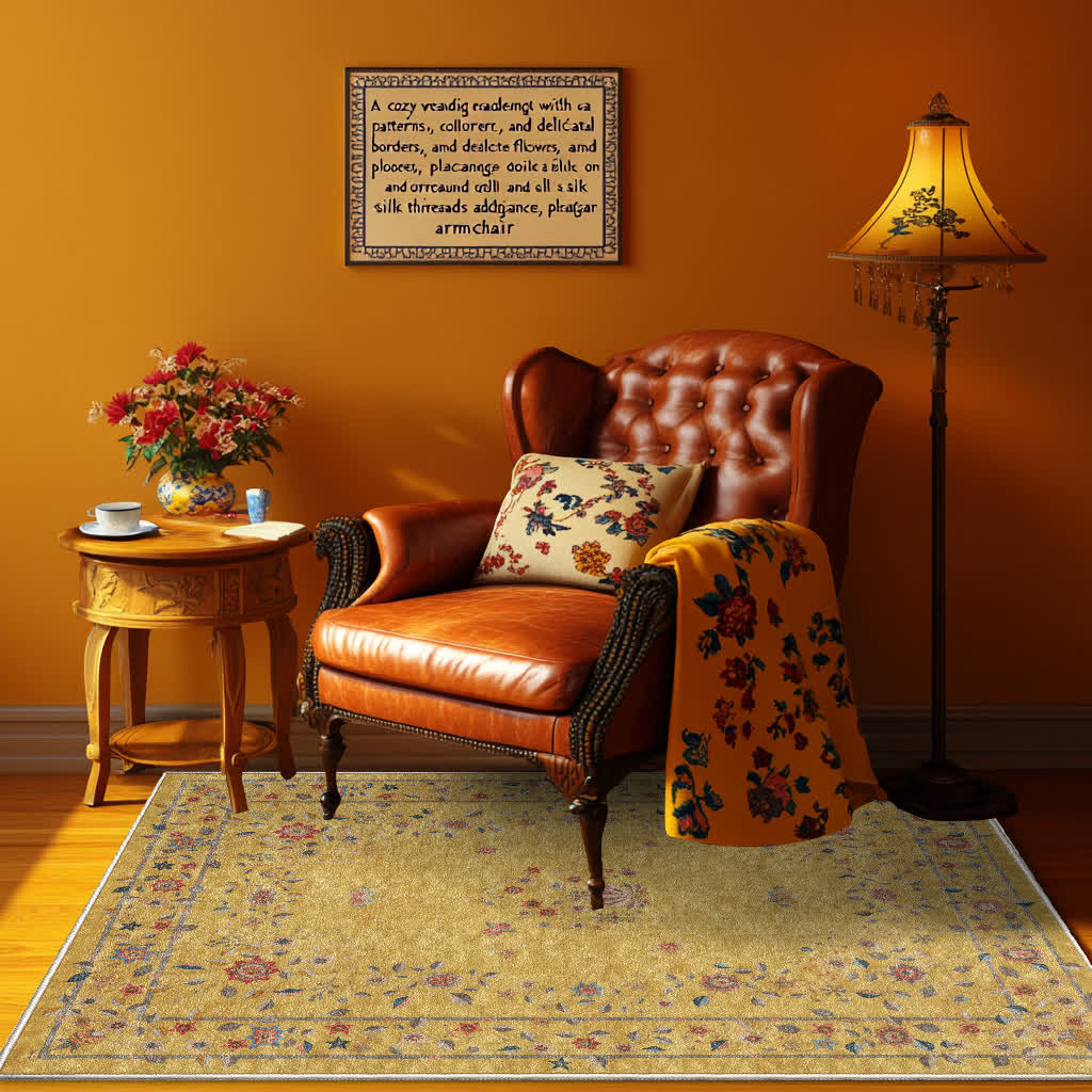 Retro Floral Foldable Indoor Outdoor Rug