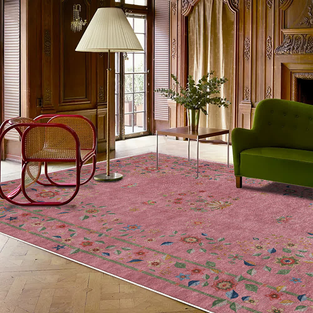 Retro Floral Foldable Indoor Outdoor Rug