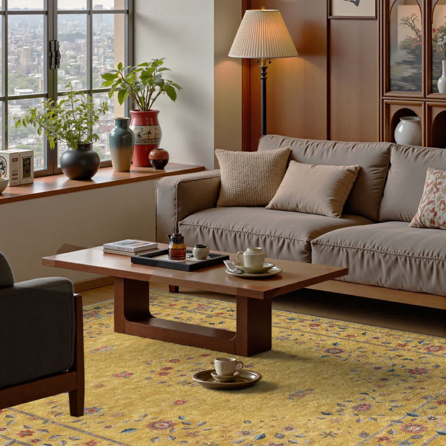 Retro Floral Foldable Indoor Outdoor Rug