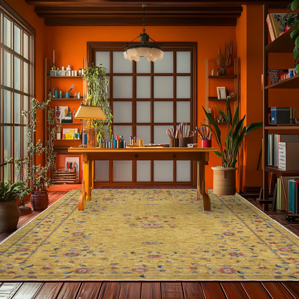 Retro Floral Foldable Indoor Outdoor Rug