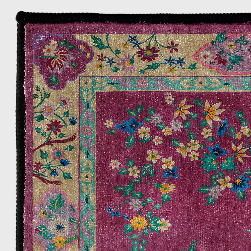 Retro Floral Indoor Outdoor Area Rug