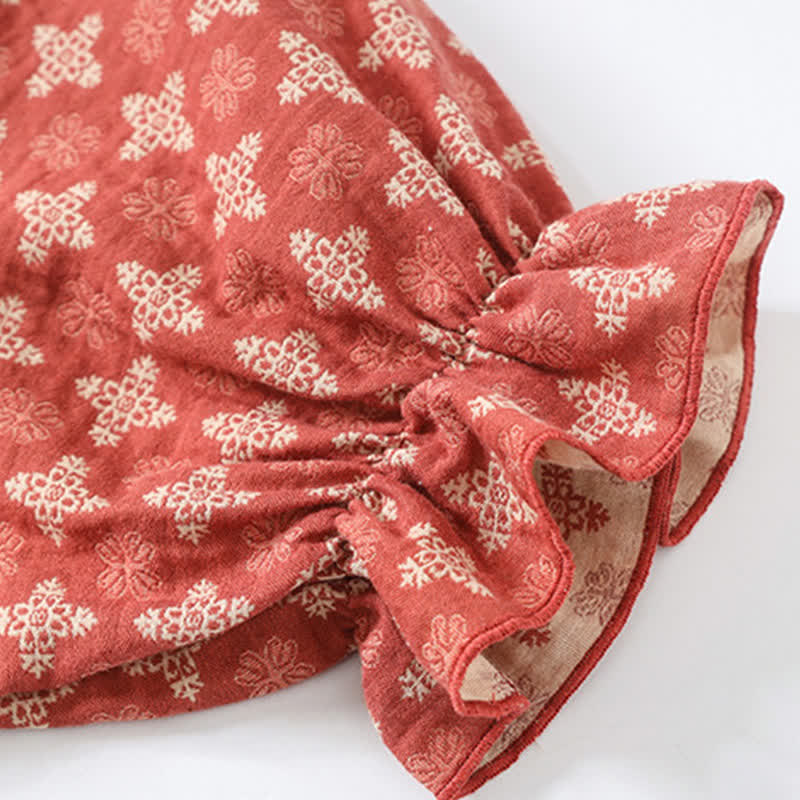 Retro Cotton Gauze Jacquard Nightdress