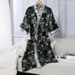 Vintage Floral Kimono Cotton Gauze Jacquard Bathrobe