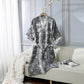 Vintage Floral Kimono Cotton Gauze Jacquard Bathrobe