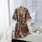 Vintage Floral Kimono Cotton Gauze Jacquard Bathrobe