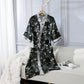 Vintage Floral Kimono Cotton Gauze Jacquard Bathrobe