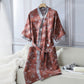 Vintage Floral Kimono Cotton Gauze Jacquard Bathrobe