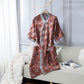 Vintage Floral Kimono Cotton Gauze Jacquard Bathrobe