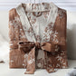Vintage Floral Kimono Cotton Gauze Jacquard Bathrobe