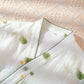 Leaf Print Cotton Gauze Kimono Adjustable Pajama Set