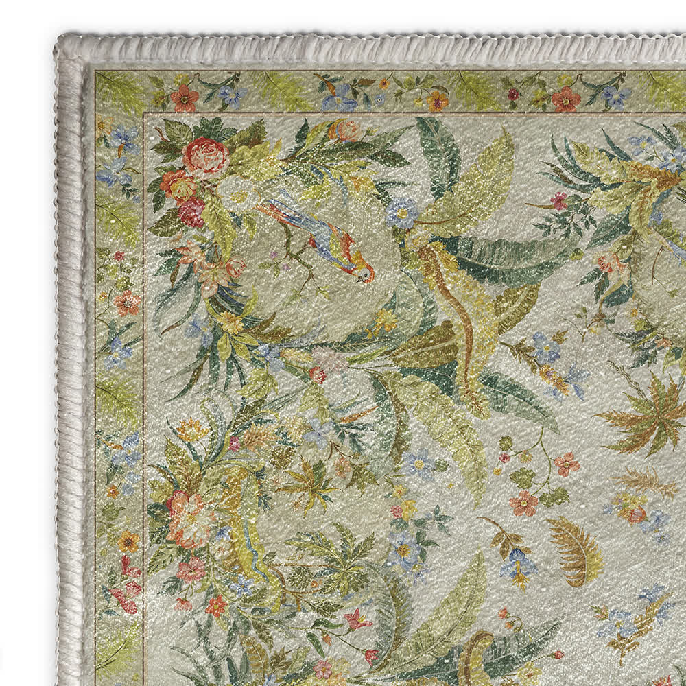 Refresh Floral Bird Anti-slip Area Rug