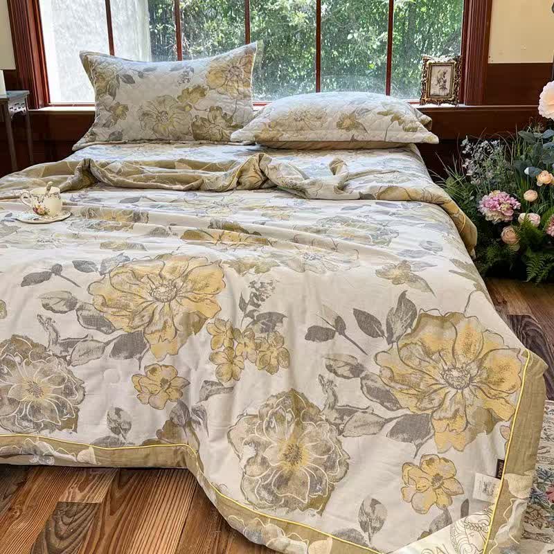 Luxurious Floral Jacquard Summer Cotton Quilt