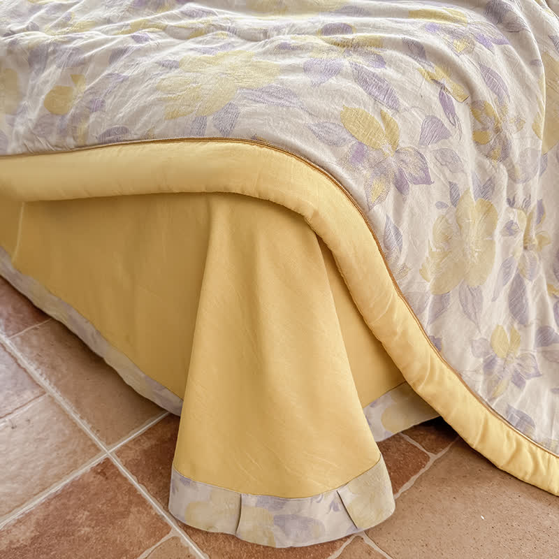 Elegant Floral Pure Cotton Double-layer Gauze Summer Quilt