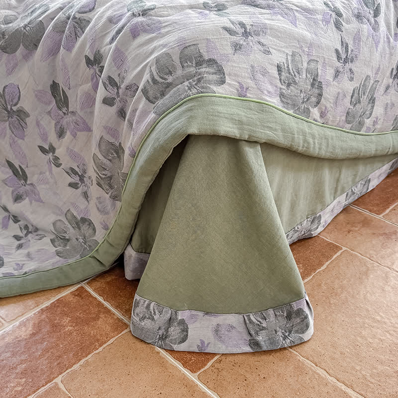 Elegant Floral Pure Cotton Double-layer Gauze Summer Quilt