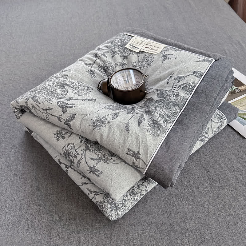 Retro Floral Pure Cotton Double-layer Gauze Summer Quilt