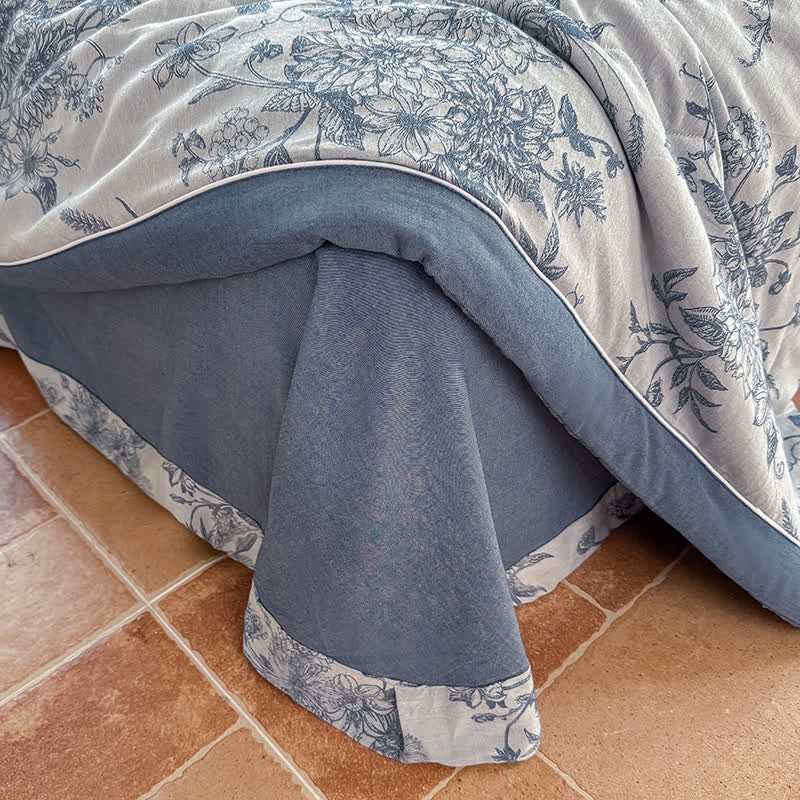 Retro Floral Pure Cotton Double-layer Gauze Summer Quilt